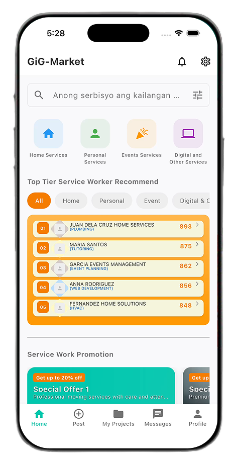 GIG Market App Screen Recording